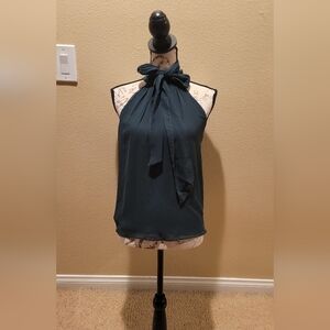 Express Dark Teal High Neck; Tie NBlousr